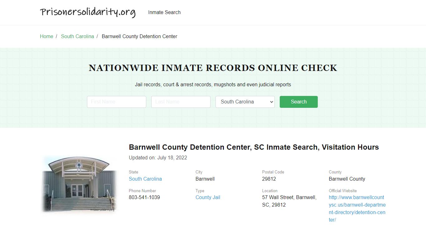 Barnwell County Detention Center - prisonersolidarity.org
